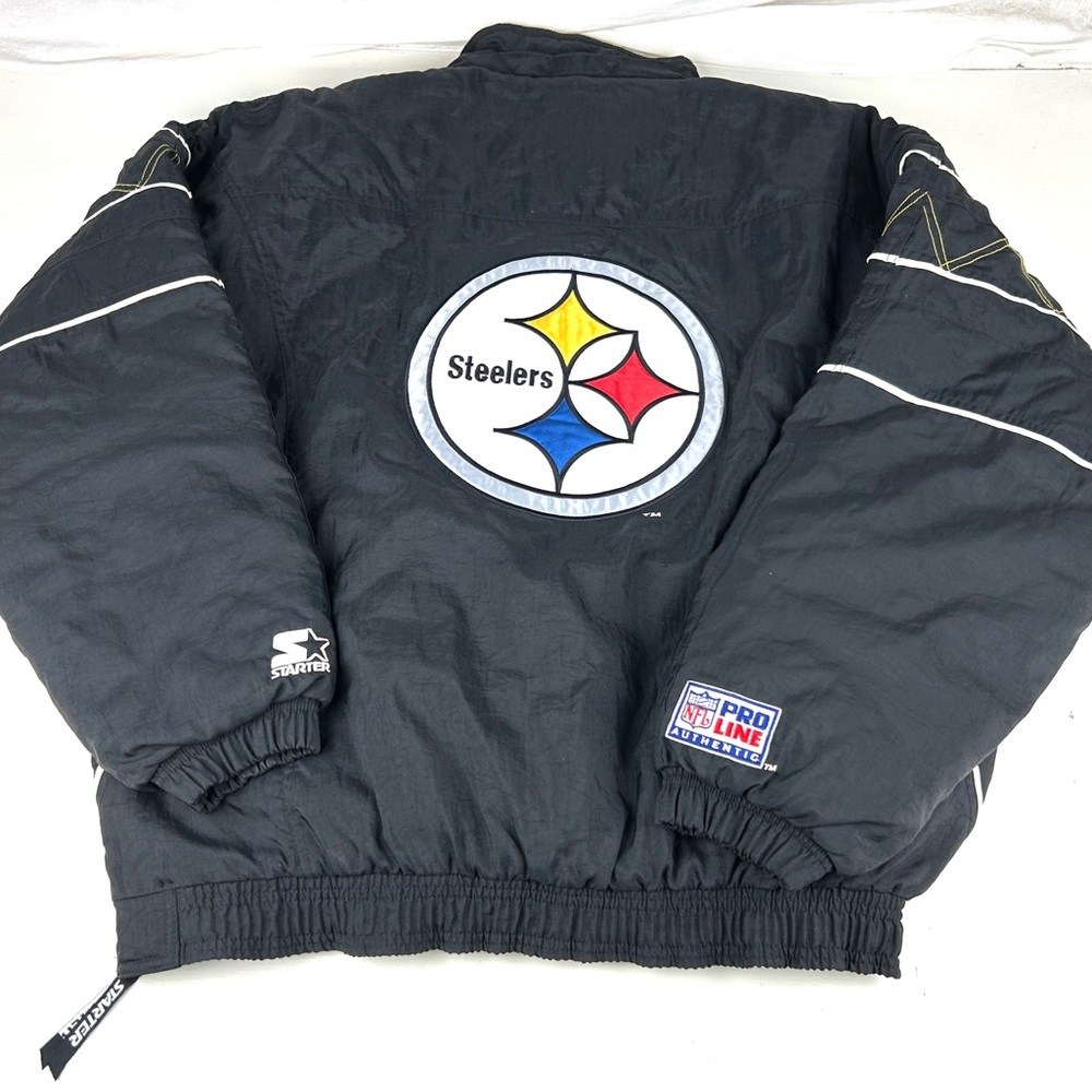 Vintage 90s Starter Pro Line Pittsburgh Steelers 1/2 Zip Pullover Jacket XL